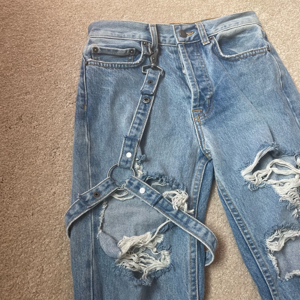 Carmar denim distressed unique high rise jeans - Picture 2 of 6